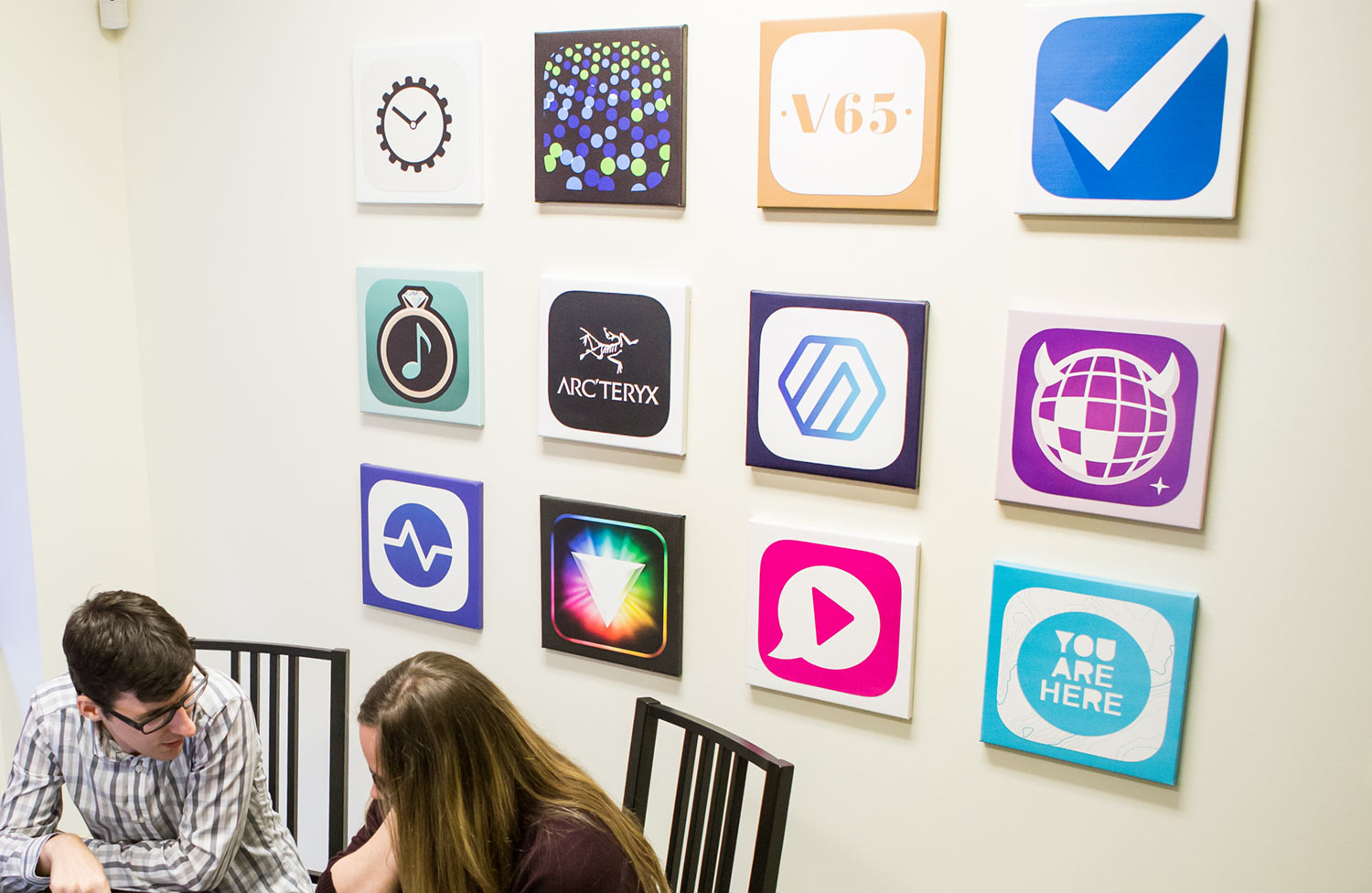 A wall featuring a gallery of canvas icons for app's Steamclock has built