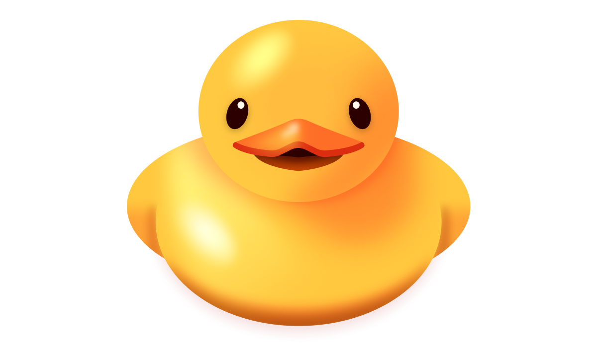 Smiling rubber duck